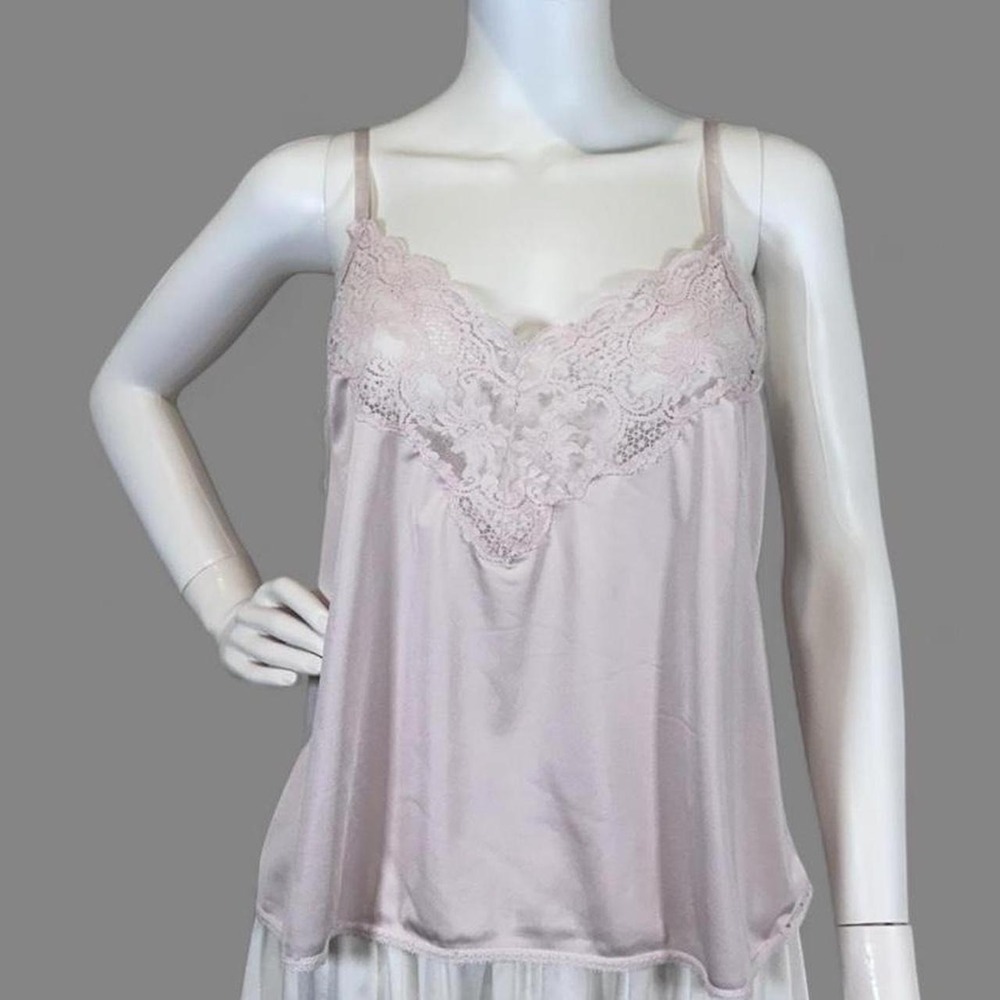 Vintage Wonder Maid Pink Satin Lace Cami Top Size‎ 40 Y2K Coquette Lingerie